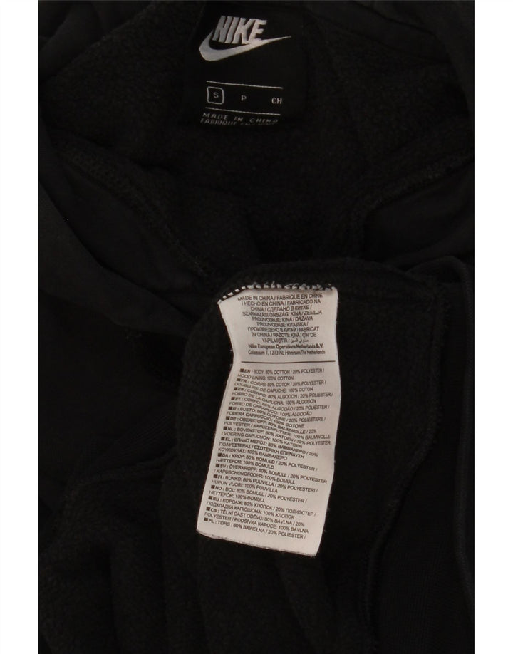 NIKE Mens Hoodie Jumper Small Black Cotton