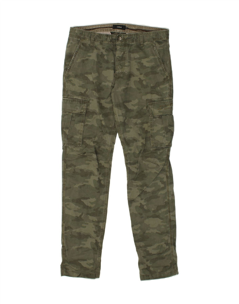 CELIO Mens Slim Cargo Trousers IT 44 XS W34 L34 Khaki Camouflage Cotton | Vintage Celio | Thrift | Second-Hand Celio | Used Clothing | Messina Hembry 