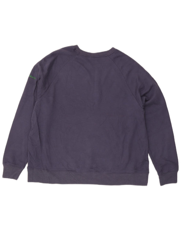 COLUMBIA Womens Loose Fit Graphic Sweatshirt Jumper UK 20 2XL Navy Blue