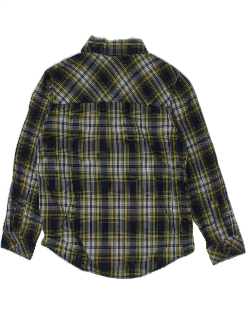 BENETTON Boys Shirt 6-7 Years Small Navy Blue Check Cotton Vintage Benetton and Second-Hand Benetton from Messina Hembry 