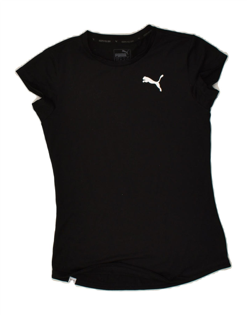 PUMA Girls T-Shirt Top 13-14 Years  Black Polyester | Vintage Puma | Thrift | Second-Hand Puma | Used Clothing | Messina Hembry 