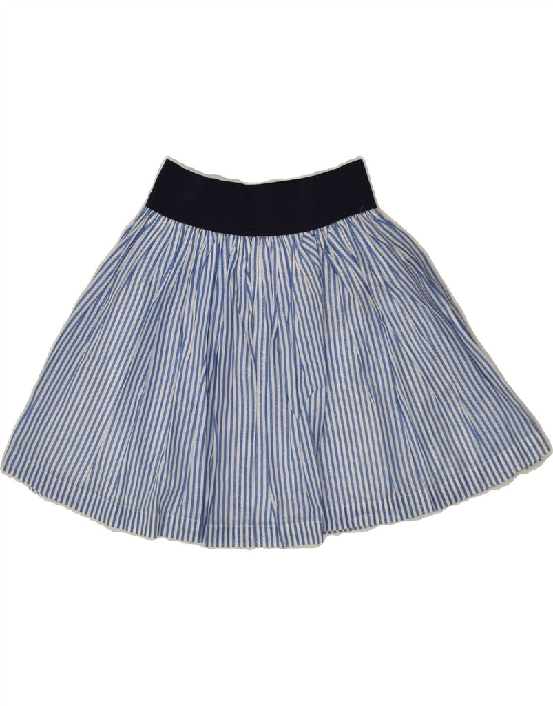 HOLLISTER Womens Mini A-Line Skirt UK 12 Medium W26 Blue Pinstripe Cotton | Vintage Hollister | Thrift | Second-Hand Hollister | Used Clothing | Messina Hembry 