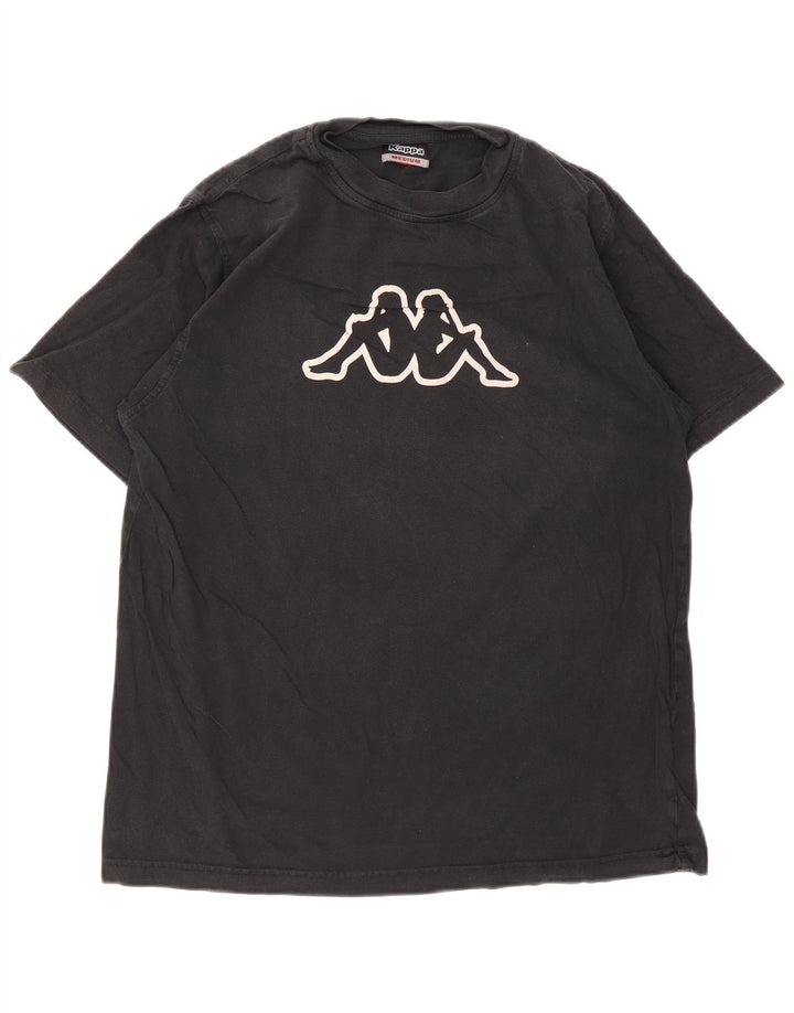 Kappa Mens Graphic T-Shirt Top Medium Black Cotton