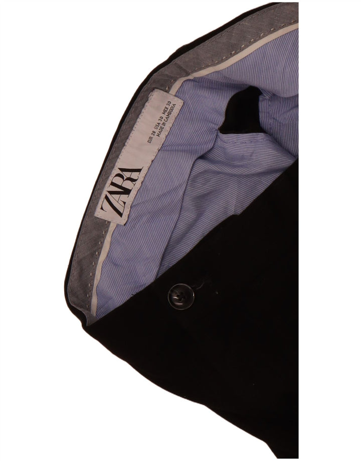Zara Mens Slim Cropped Trousers EU 38 Small W30 L25 Black