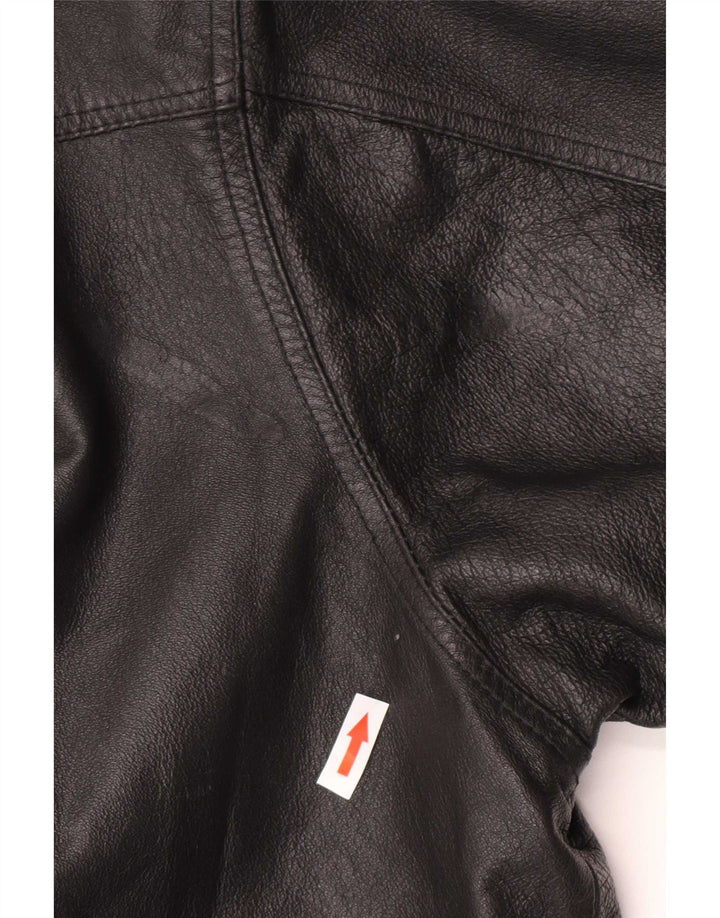 Vintage Mens Leather Jacket UK 42 XL Black Leather