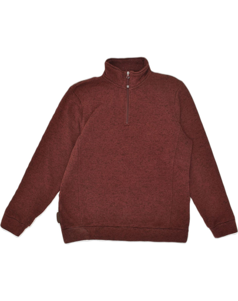 MOUNTAIN WAREHOUSE Mens Zip Neck Jumper Sweater Large Maroon | Vintage Mountain Warehouse | Thrift | Second-Hand Mountain Warehouse | Used Clothing | Messina Hembry 