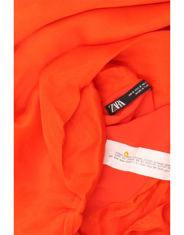 Zara Womens Halter Top UK 10 Small Orange Viscose