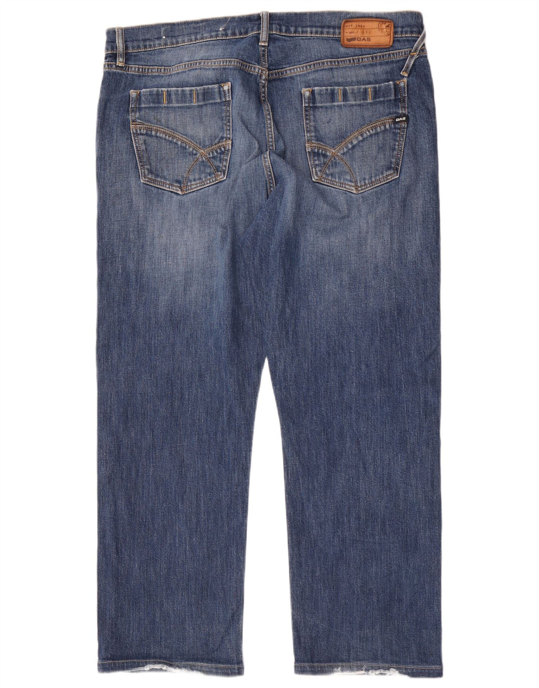 Gas Mens Memphis Straight Jeans W40 L28 Blue Cotton