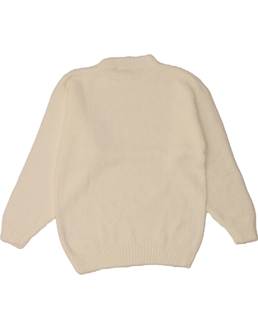 VINTAGE Womens Crew Neck Jumper Sweater EU 40 Medium White Polyacrylic Vintage Vintage and Second-Hand Vintage from Messina Hembry 