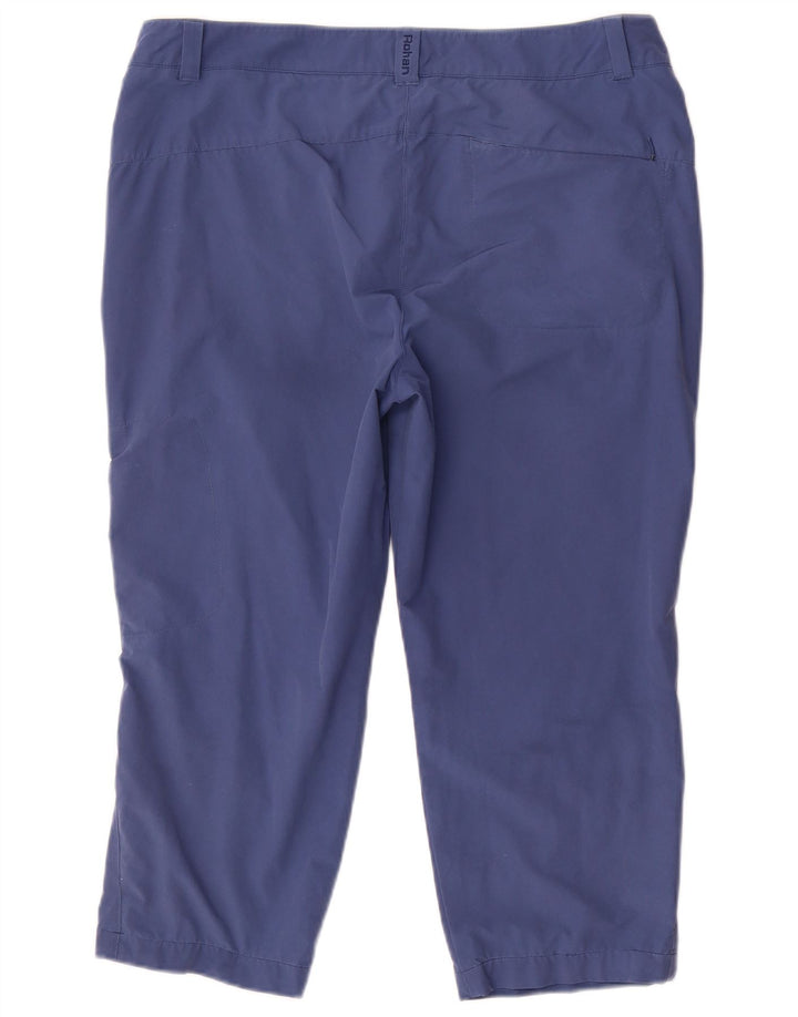 Rohan Womens Cargo Capri Trousers UK 14 Large W36 L22 Blue Polyamide
