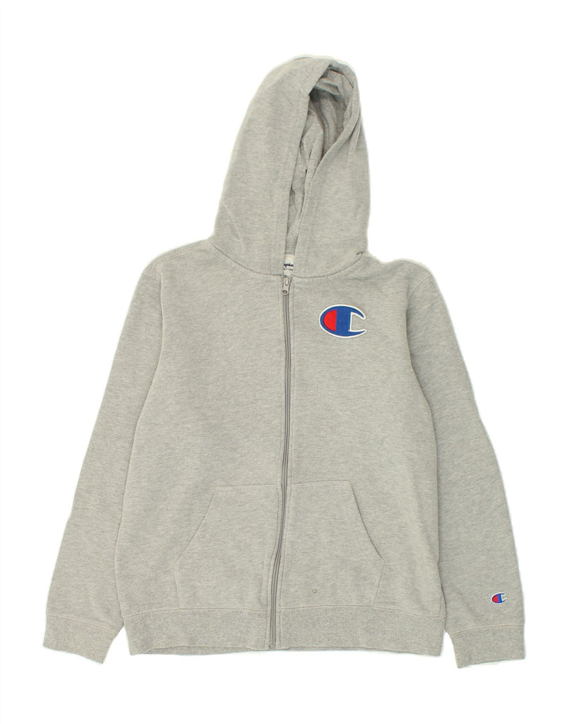 CHAMPION Womens Graphic Zip Hoodie Sweater UK 18 XL Grey Cotton | Vintage Champion | Thrift | Second-Hand Champion | Used Clothing | Messina Hembry 