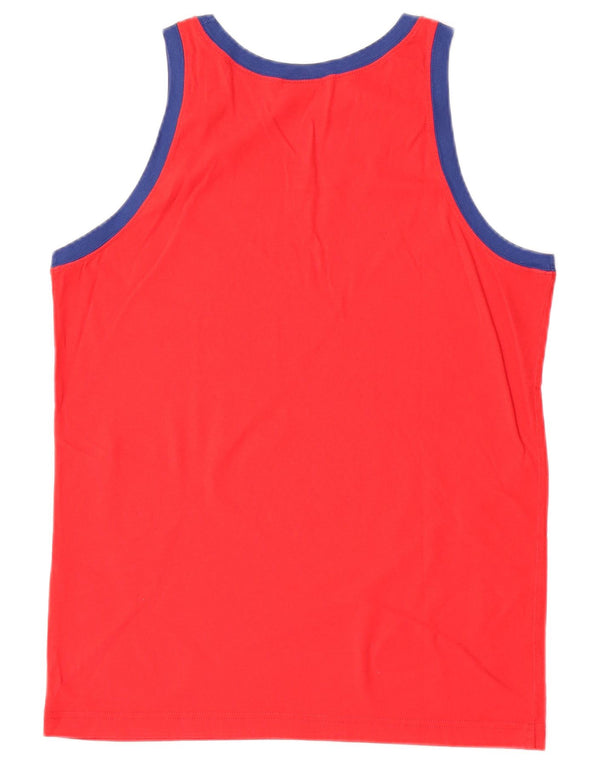 Champion Mens Graphic Vest Top Medium Red Cotton