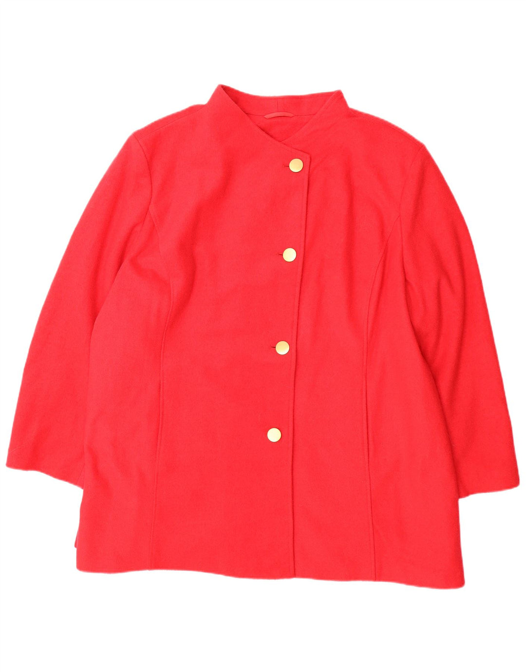 VINTAGE Womens Overcoat UK 28 6XL Red Polyester