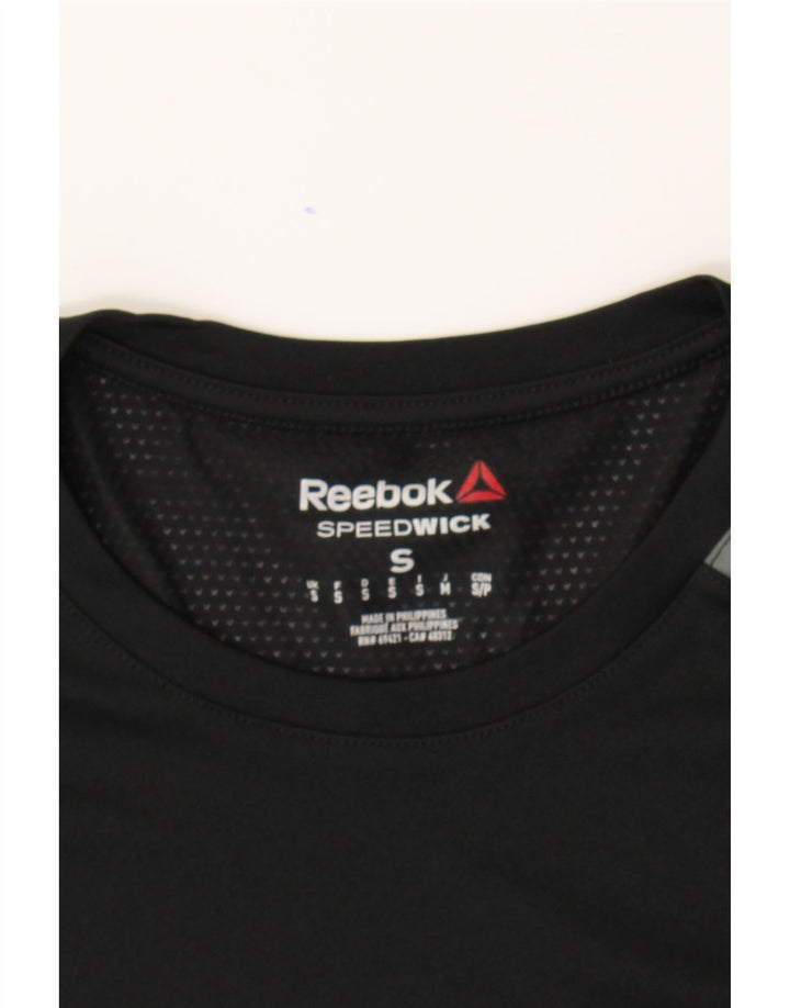 REEBOK Womens Top Long Sleeve UK 10 Small Black Polyester Vintage Reebok and Second-Hand Reebok from Messina Hembry 