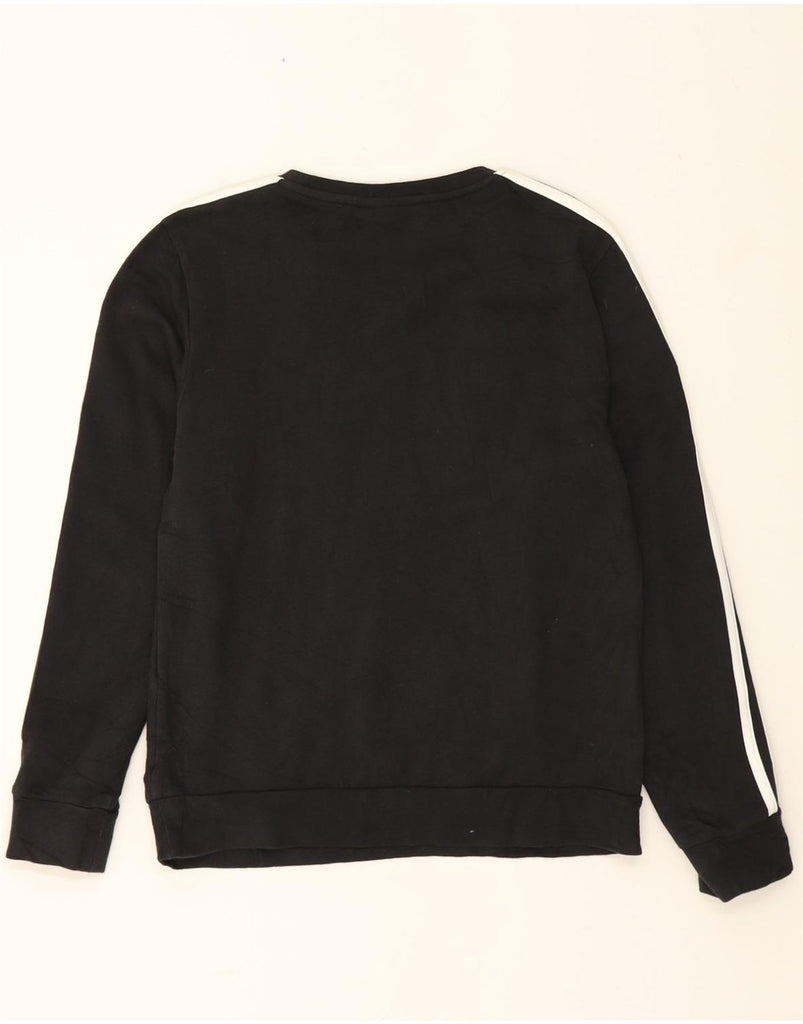 ADIDAS Womens Sweatshirt Jumper UK 12/14 Medium Black Polyester Vintage Adidas and Second-Hand Adidas from Messina Hembry 