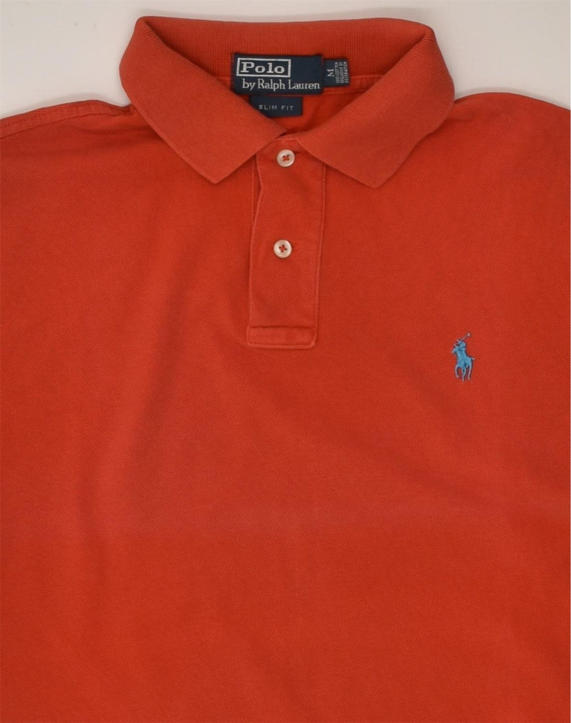 POLO RALPH LAUREN Mens Slim Fit Polo Shirt Medium Red Cotton | Vintage Polo Ralph Lauren | Thrift | Second-Hand Polo Ralph Lauren | Used Clothing | Messina Hembry 