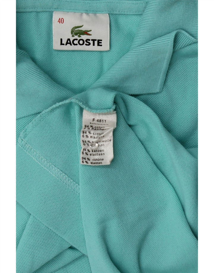 Lacoste Womens Polo Shirt Size 40 Medium Turquoise Cotton