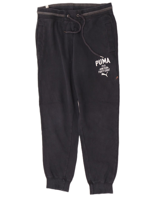 Puma Mens Graphic Tracksuit Trousers Joggers Large Black Cotton