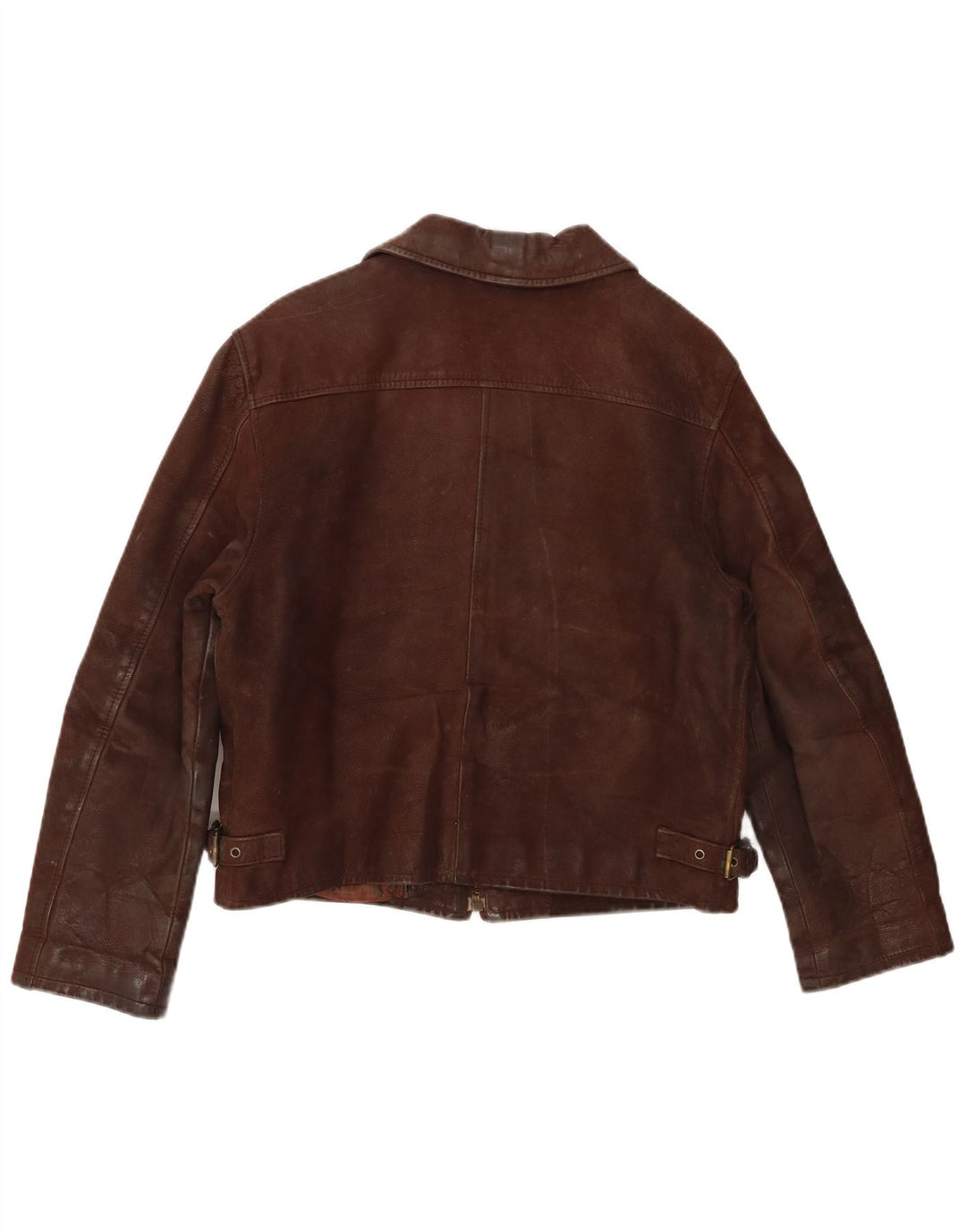 Vintage Womens Leather Jacket UK 14 Medium Brown Leather