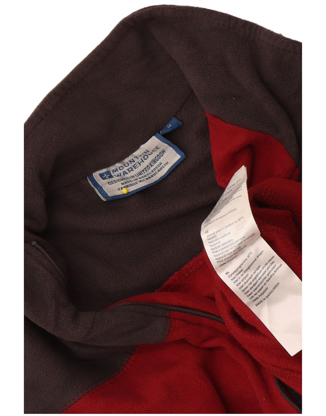 Mountain Warehouse Mens Zip Neck Fleece Jumper Medium Burgundy Colourblock