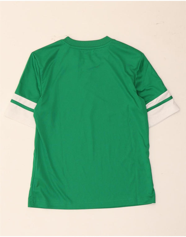 Adidas Boys Aeroready T-Shirt Top 9-10 Years Green Colourblock Polyester