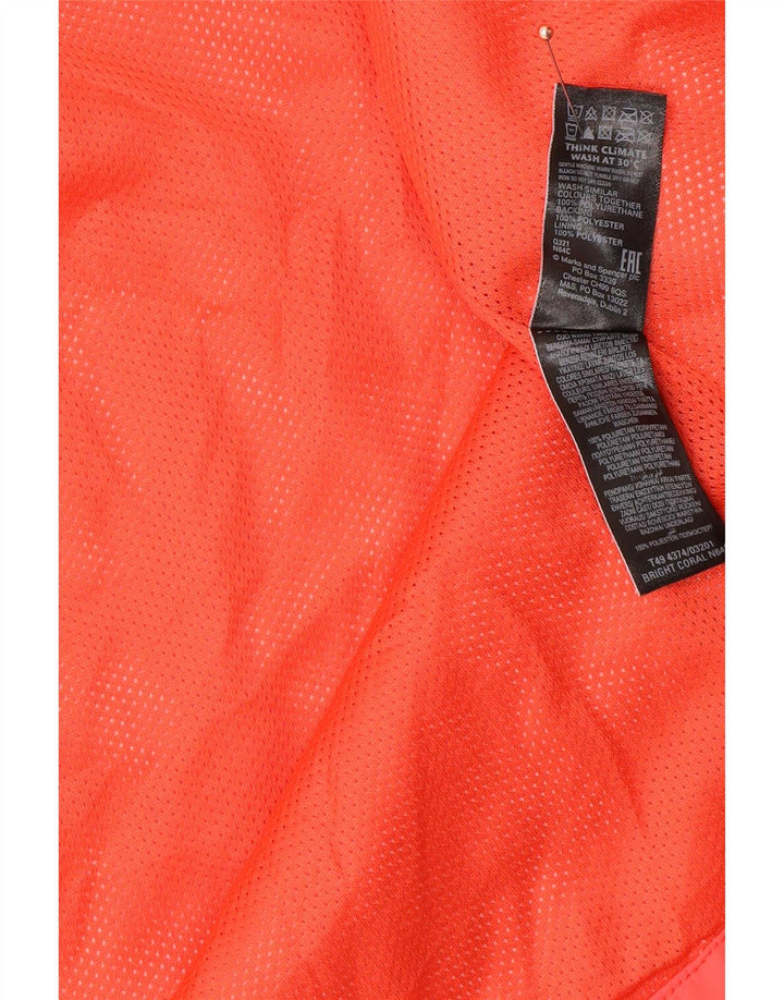 Marks & Spencer Womens Hooded Oversized Rain Jacket UK 8 Small Orange