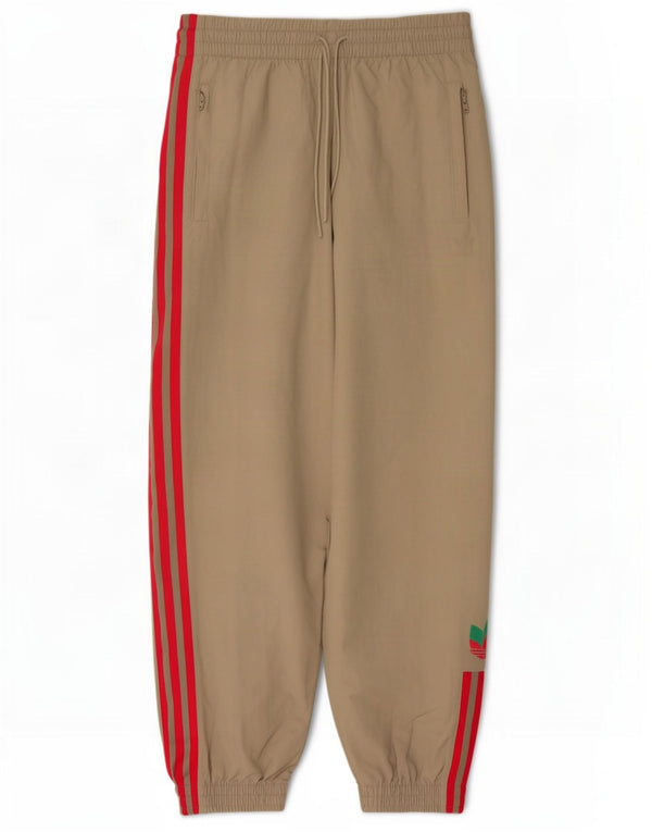Adidas Womens Tracksuit Trousers Joggers UK 12 Medium Beige Nylon