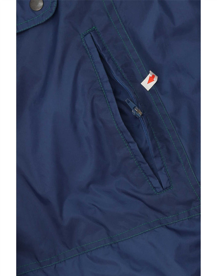 Marcel Clair Mens Loose Fit Rain Jacket UK 42 XL Navy Blue Colourblock