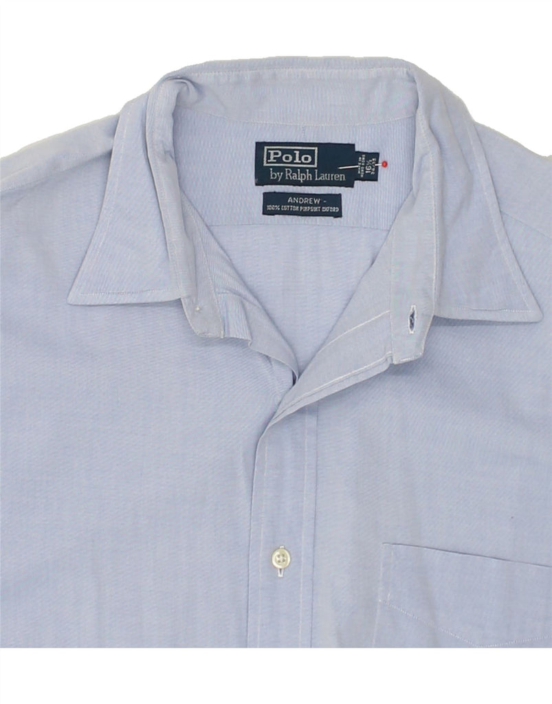 POLO RALPH LAUREN Mens Andrew Shirt Size 16 1/2 Large Blue Cotton | Vintage Polo Ralph Lauren | Thrift | Second-Hand Polo Ralph Lauren | Used Clothing | Messina Hembry 
