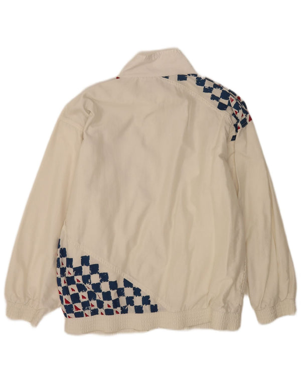 Tactel Mens Tracksuit Top Jacket Small White Geometric Polyamide