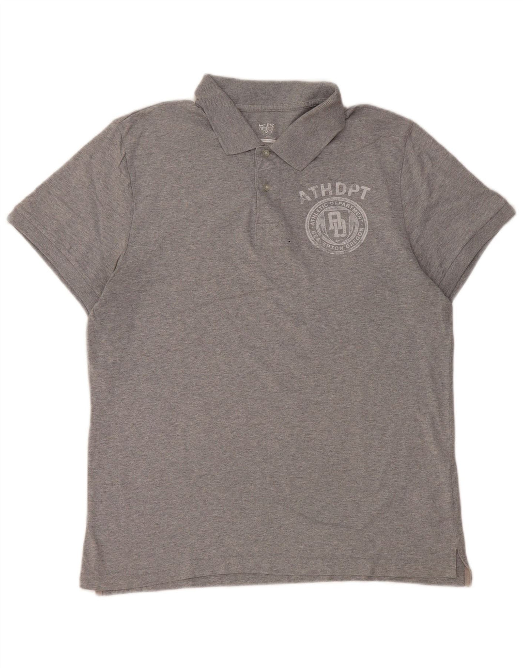 Nike Mens Graphic Polo Shirt Large Grey Flecked Cotton