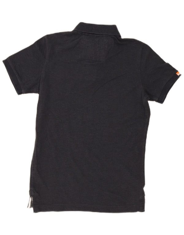 Superdry Mens Graphic Polo Shirt Large Navy Blue Cotton Sports