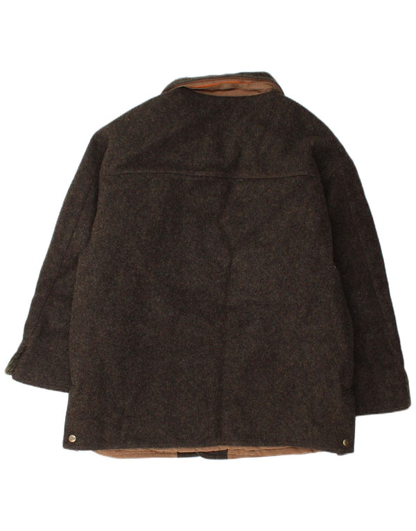 Pioneer Mens Overcoat Medium Brown Flecked Wool