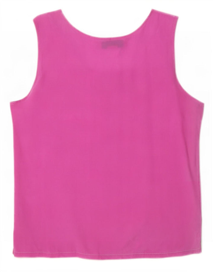 Blunauta Womens Sleeveless Blouse Top IT 46 Large Pink Silk
