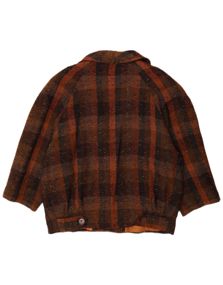 Vintage Womens 2 Button Blazer Jacket UK 18 XL Brown Check