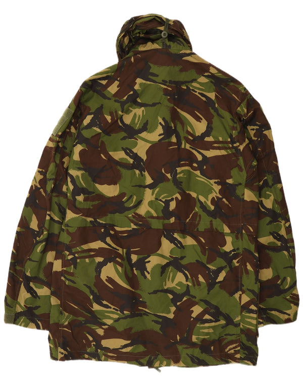 Vintage Mens Military Jacket UK 40 Large Green Camouflage Polyester