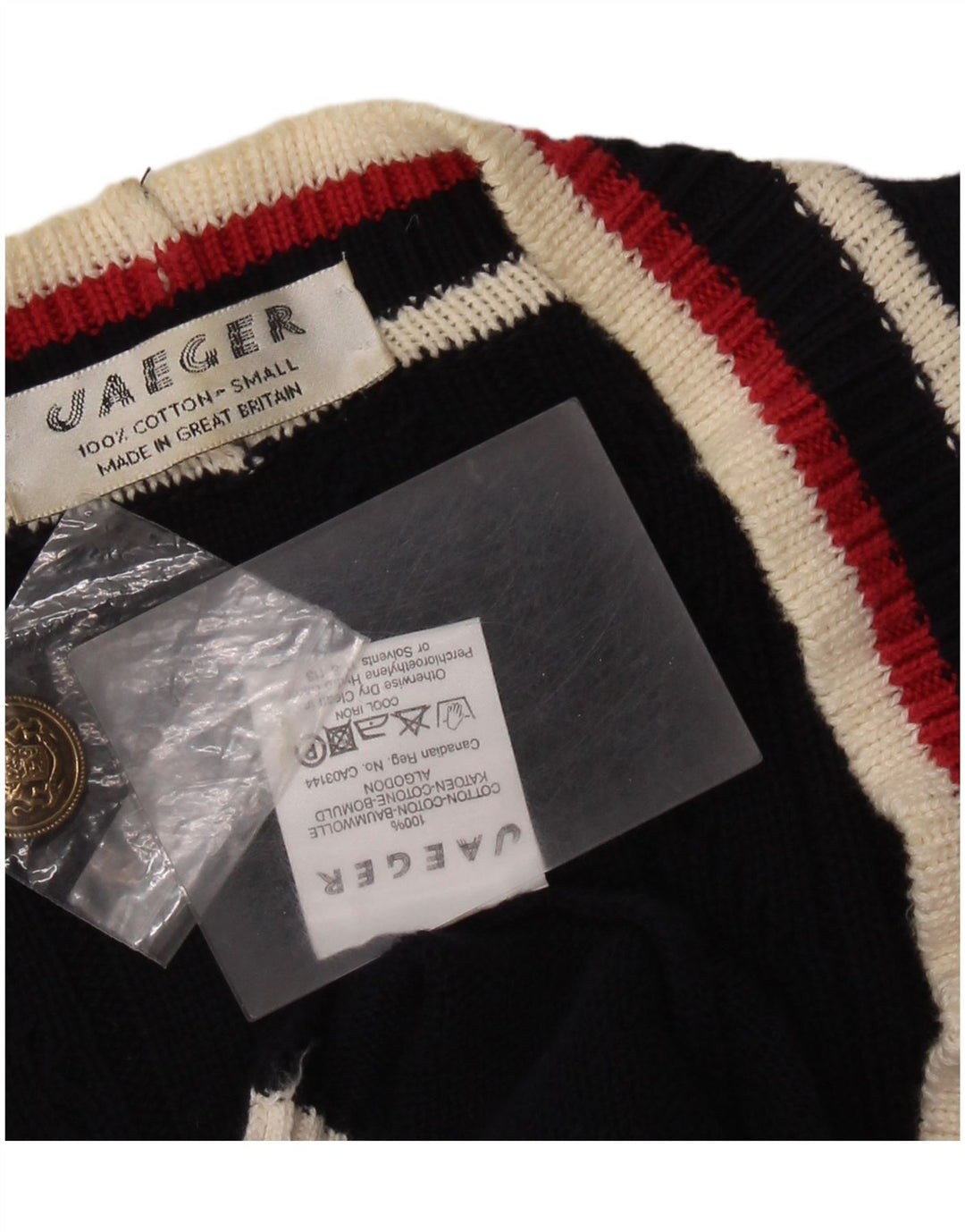 JAEGER Womens Oversized Cardigan Sweater UK 10 Small Navy Blue Colourblock