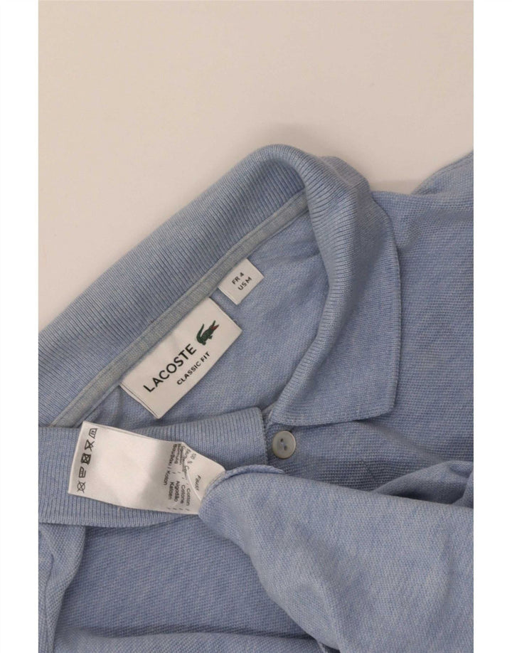 Lacoste Mens Long Sleeve Classic Fit Polo Shirt Size 4 Medium Blue Flecked