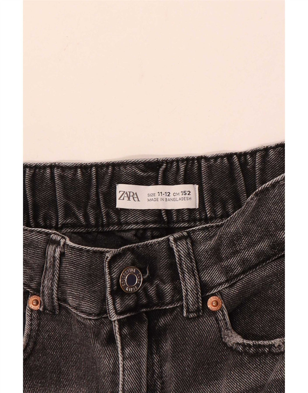 Zara Girls Distressed Denim Shorts 11-12 Years W26 Grey