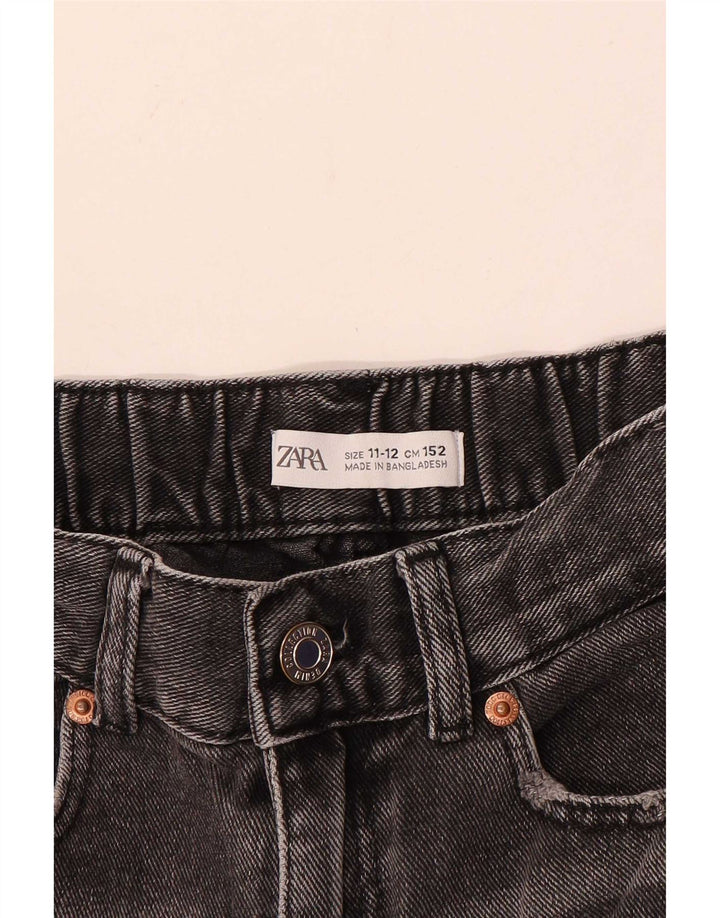 Zara Girls Distressed Denim Shorts 11-12 Years W26 Grey