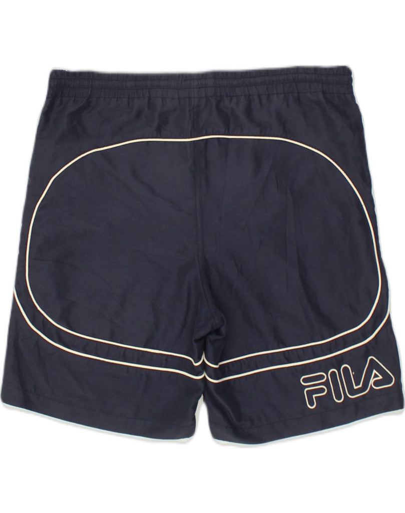 FILA Mens Sport Shorts Medium W36 L7 Navy Blue Polyester | Vintage Fila | Thrift | Second-Hand Fila | Used Clothing | Messina Hembry 