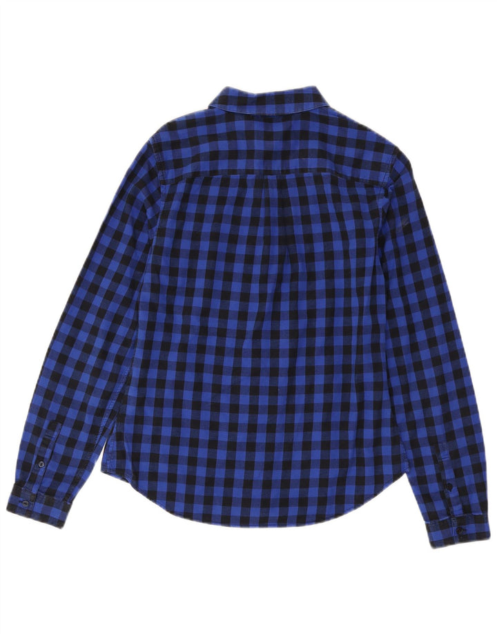Jack Wills Womens Long Sleeve Flannel Shirt UK 8 Small Blue Check