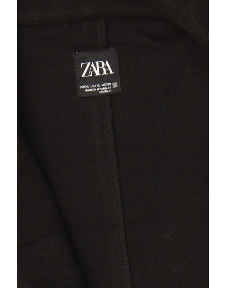 Zara Womens Open Overcoat UK 18 XL Black Polyester