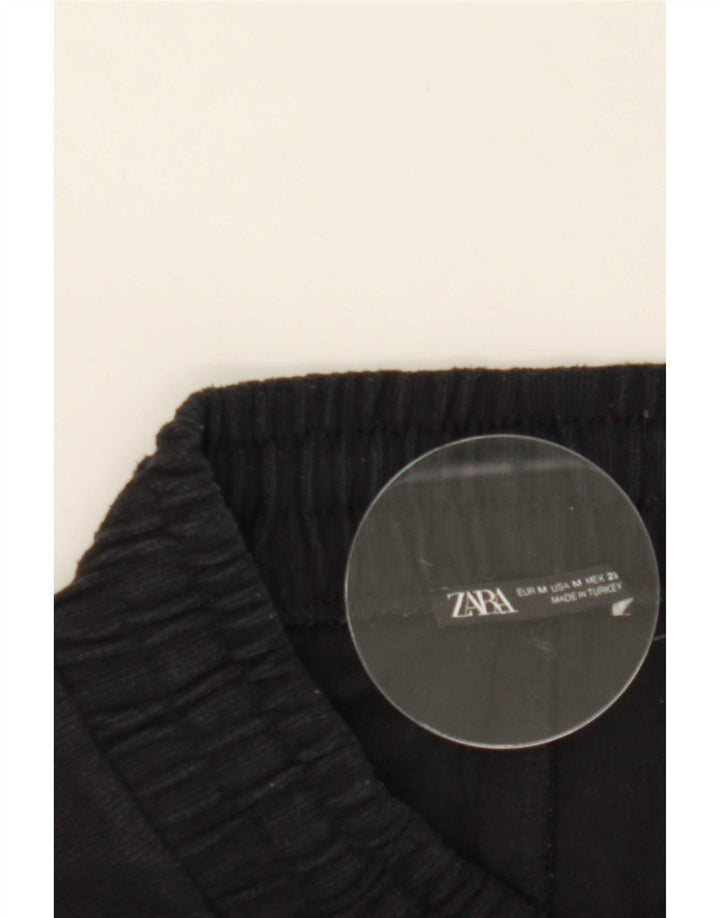 Zara Womens Tracksuit Trousers Joggers UK 12 Medium Black Polyester