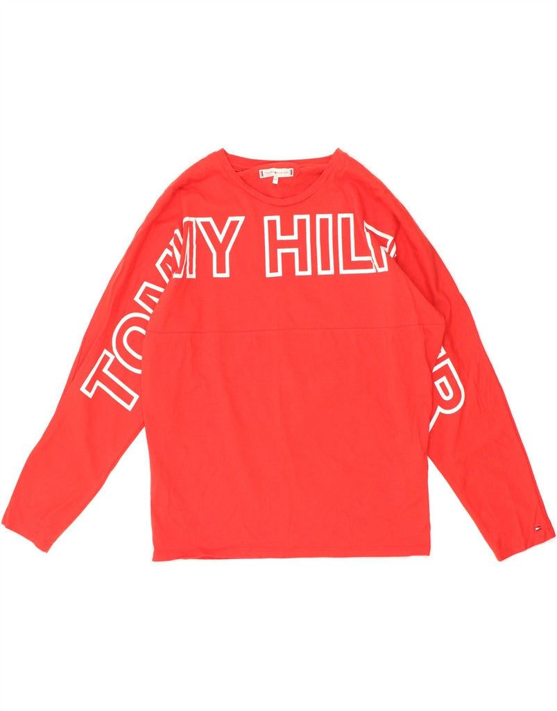 TOMMY HILFIGER Boys Graphic Top Long Sleeve 14-15 Years Red Cotton | Vintage Tommy Hilfiger | Thrift | Second-Hand Tommy Hilfiger | Used Clothing | Messina Hembry 