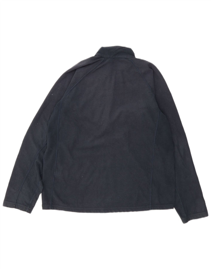 BERGHAUS Mens Zip Neck Fleece Jumper Large Navy Blue Polyester
