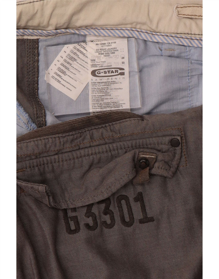 G-Star Mens Slim Cargo Trousers W29 L32 Grey Cotton
