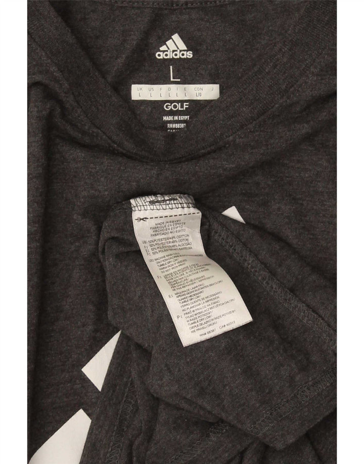 Adidas Mens Golf Graphic T-Shirt Top Large Grey Cotton
