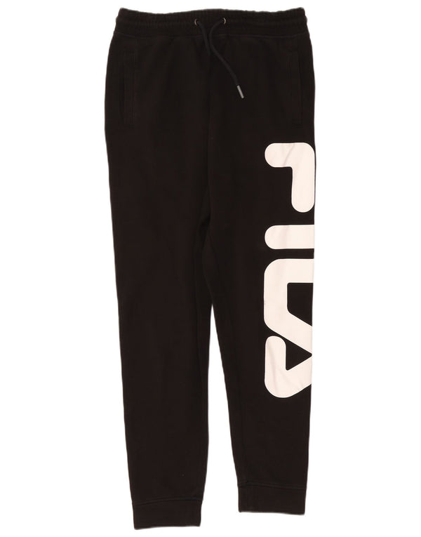 FILA Mens Graphic Tracksuit Trousers Joggers Medium  Black Cotton