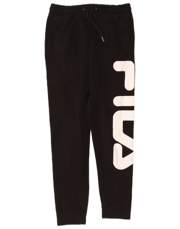 FILA Mens Graphic Tracksuit Trousers Joggers Medium  Black Cotton